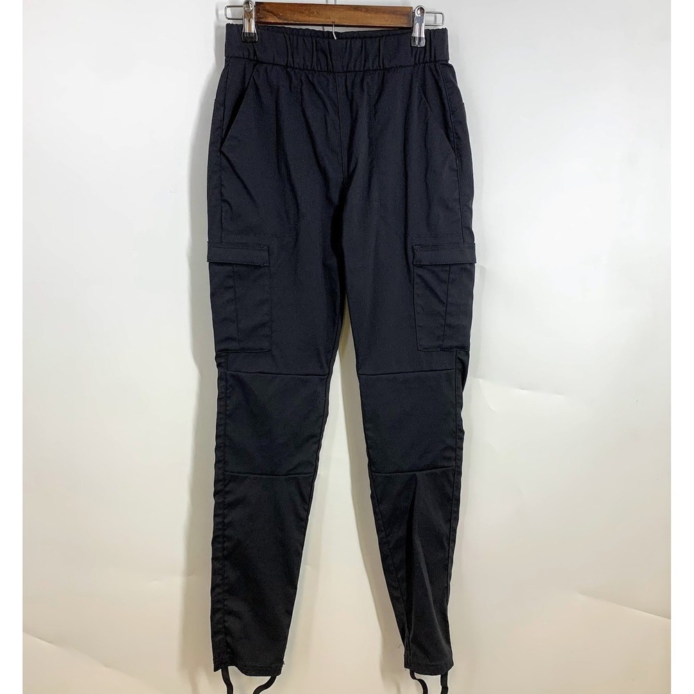 PrAna Black Cargo‎ Pants Stirrup Leg Elastic Waist Womens Size Small